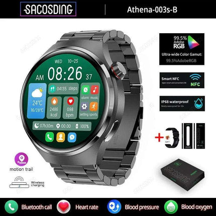 Men's Smart Watch with High-Resolution AMOLED Display and Advanced Health Tracking Features