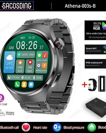 Men's Smart Watch with High-Resolution AMOLED Display and Advanced Health Tracking Features