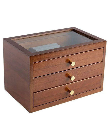 Artisan Crafted Wooden Jewelry and Makeup Storage Chest - Timeless Elegance for Women