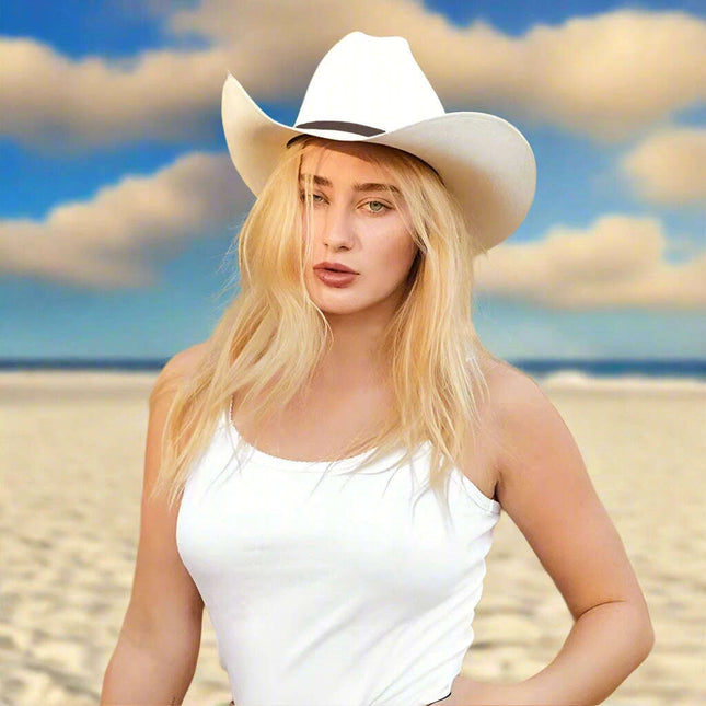 Stylish Handwoven Straw Cowboy Hat - Unisex Summer Sun Protection for 2023