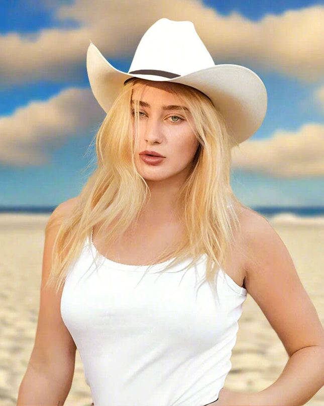 Stylish Handwoven Straw Cowboy Hat - Unisex Summer Sun Protection for 2023