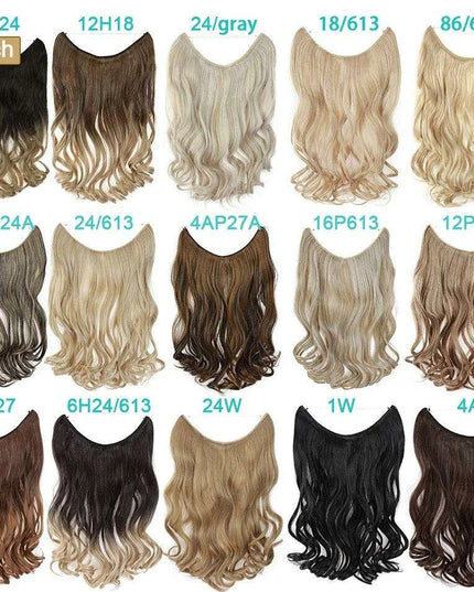 20-Inch Versatile Adjustable Invisible Wire Hair Extensions - Curly and Sleek Options