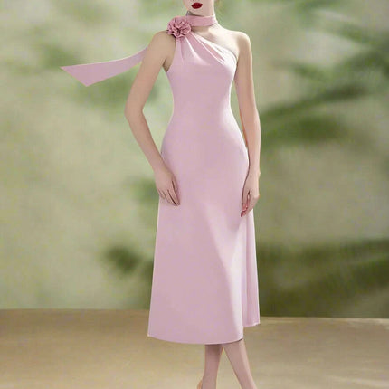 Elegant 3D Floral Asymmetrical Summer Evening Gown for Women - Tailored Party Dress 2024 Collection