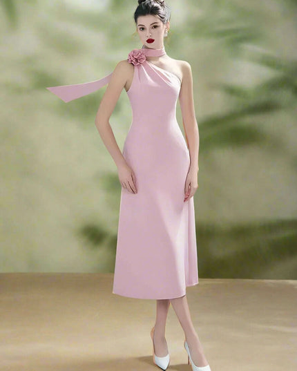 Elegant 3D Floral Asymmetrical Summer Evening Gown for Women - Tailored Party Dress 2024 Collection