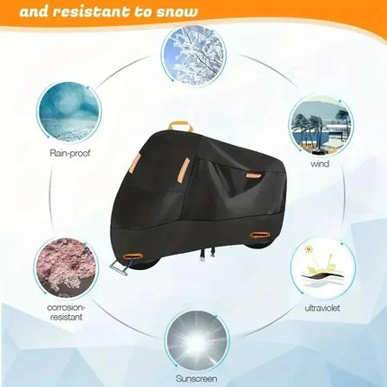 Waterproof Motorcycle Cover — 210D Polyester, UV & Dustproof