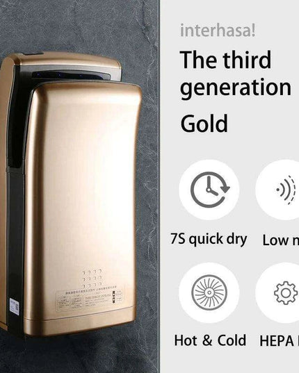 Rapid-Dry 1800W HEPA Commercial Jet Hand Dryer - Ultra-Fast Drying Solution for Restrooms