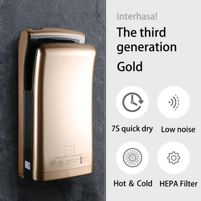 Rapid-Dry 1800W HEPA Commercial Jet Hand Dryer - Ultra-Fast Drying Solution for Restrooms