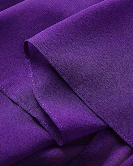 Evening Dress with Lantern Sleeves and Stand Collar for Women