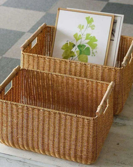 Nordic-Inspired Multi-Purpose Plastic Storage Basket for Home Organization