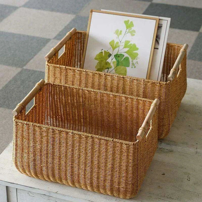 Nordic-Inspired Multi-Purpose Plastic Storage Basket for Home Organization