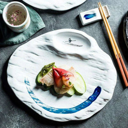 Artisanal Japanese Ceramic Plate for Elegant Dining Experiences