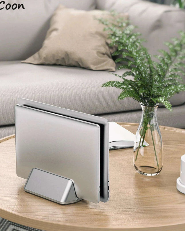 Adjustable Aluminum Vertical Laptop Stand for Enhanced Workspace Organization - Compatible with Devices Up to 17.3"
