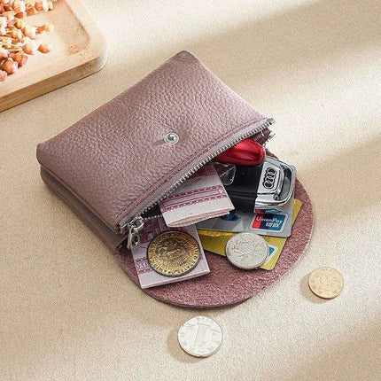 Chic Soft Leather Coin Purse Wallet - Select from Compact or Spacious Styles with Single or Double Compartments