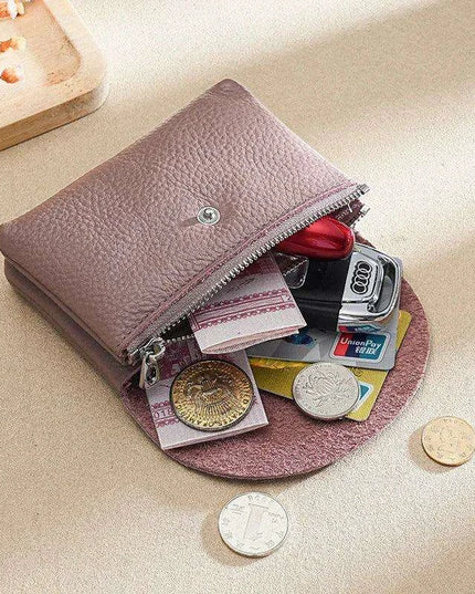Chic Soft Leather Coin Purse Wallet - Select from Compact or Spacious Styles with Single or Double Compartments
