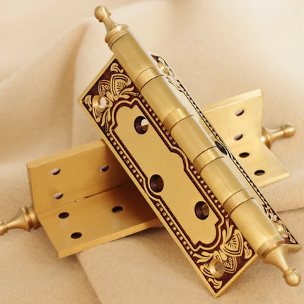 One Pieces European Luxury Brass Door Hinge 5-inch High-end Electropla