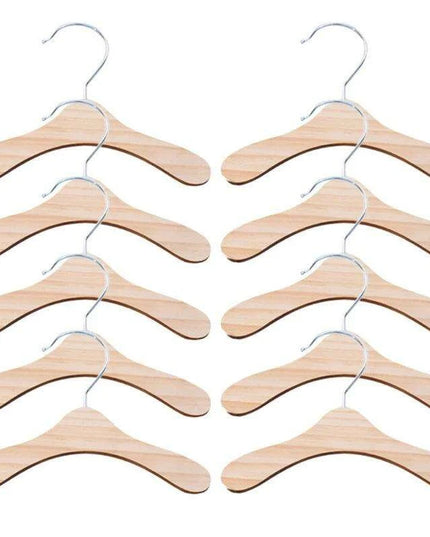 10-Piece Wooden Dog Clothing Hangers - Sturdy and Lightweight Pet Apparel Organizers