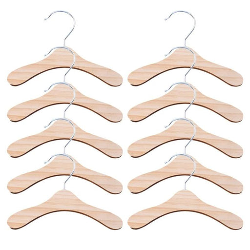 10-Piece Wooden Dog Clothing Hangers - Sturdy and Lightweight Pet Apparel Organizers