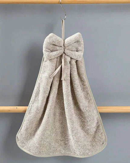 Elegant Bowknot Coral Velvet Hand Towels - Chic and Functional Home Essentials