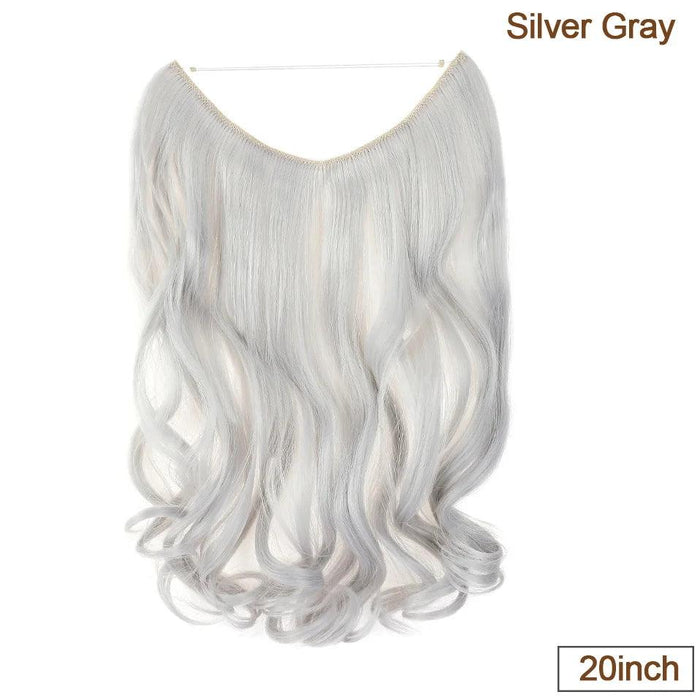 20-Inch Versatile Adjustable Invisible Wire Hair Extensions - Curly and Sleek Options