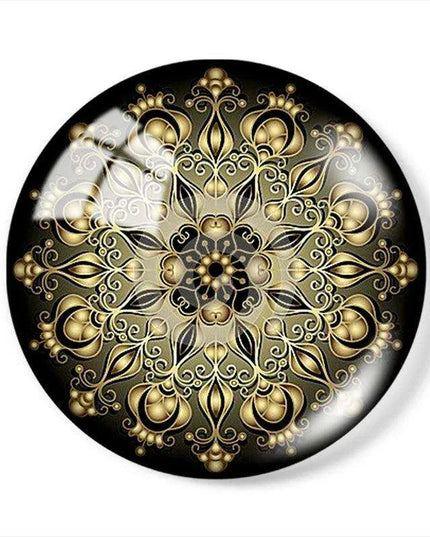 Luxurious Golden Glass Cabochon Set - 10 Pieces for Stunning Jewelry Creations