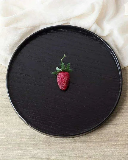 Elegant Round Wooden Tea Tray for Chinese Kung Fu Tea and Snacks