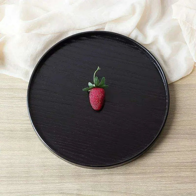 Elegant Round Wooden Tea Tray for Chinese Kung Fu Tea and Snacks