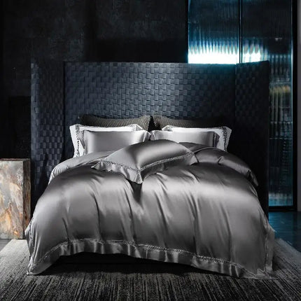 Premium Satin Silky Duvet Cover Set - Ultra Soft, Cooling