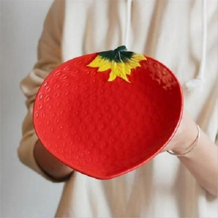 Charming Strawberry-Inspired Kids' Ceramic Dining Collection for Fun Mealtimes