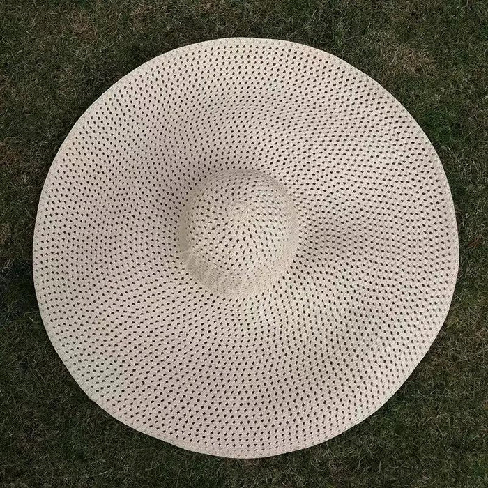 Extra-Wide 25cm Brim Floppy Straw Sun Hat for Women - UV Protection, Travel-Friendly Summer Essential - Wholesale Options Available