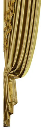 European Gold Luxury Curtains - Blackout, Valance & Tulle Sheer