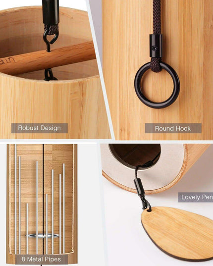 Tranquil Bamboo Wind Chimes - Handmade Outdoor Decor for Meditation and Serenity