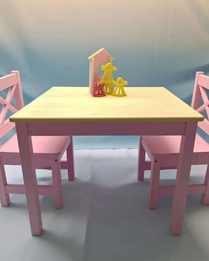Charming Pink Wooden Table and Chair Set for Girls Aged 2-8 - Safe and Durable Design