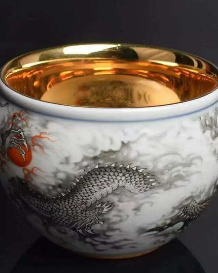 Chic Blue and White Enamel Ceramic Tea Cup Collection - Elevate Your Tea Experience