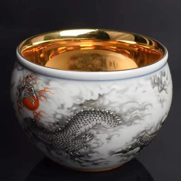 Chic Blue and White Enamel Ceramic Tea Cup Collection - Elevate Your Tea Experience