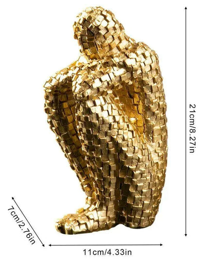 Nordic Elegance: The Thinker Resin Sculpture for Stylish Home Decor