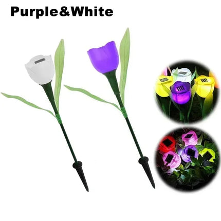 Solar LED Tulip Garden Lights — Waterproof Outdoor Pathway Decor