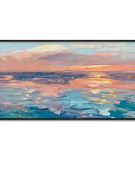 Tranquil Horizon Large Handmade Abstract Oil Painting for Peaceful Home Decor