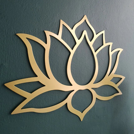Large Gold Lotus Metal Wall Art – Elegant Home Decor & Bridal Gift