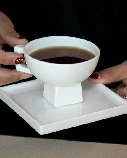 Regal Elegance: Medieval Red Bone China Tea Cup Collection