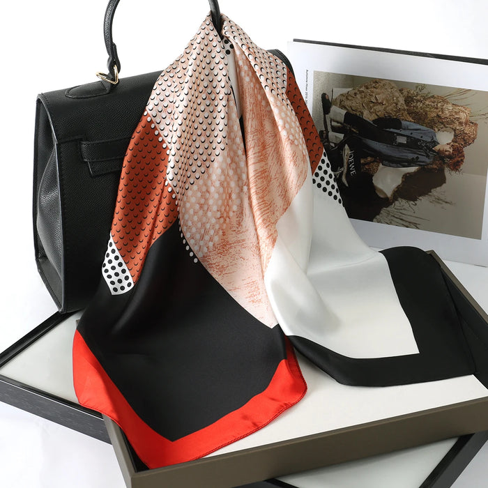 Elegance Unveiled: Women's Silky Polyester Satin Hijab Scarf - 70x70cm Square Shawl