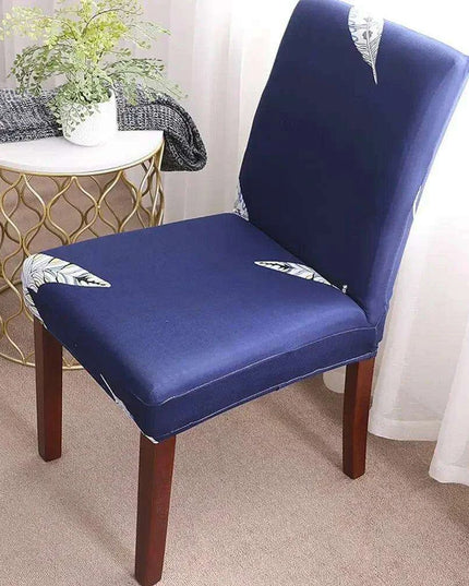 Chic Dark Blue Floral Slipcover for Nordic-Inspired Chairs