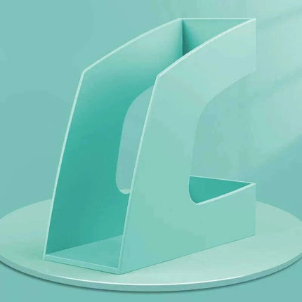 Sleek Plastic Desktop Book Organizer - Versatile Document and Magazine Storage Solution for School and Office