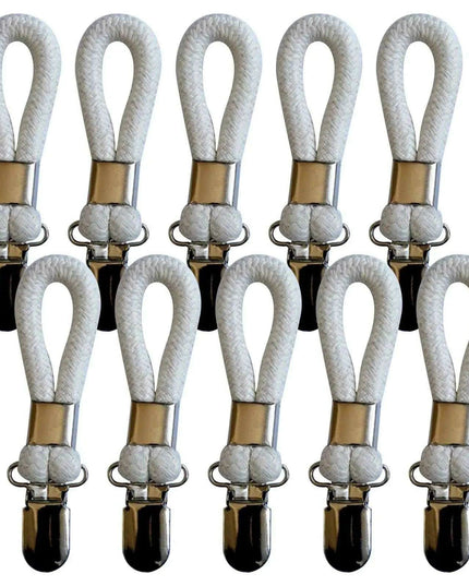 Cotton Braided Towel Holder Set with Sturdy Metal Clips - Elegant Space-Saving Solution for Home and Kitchen