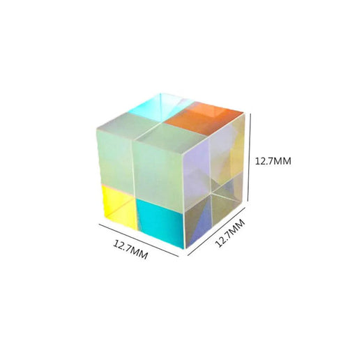 Colorful Mini Optical Glass X-Cube Prism - Engaging Physics Toy for Young Minds