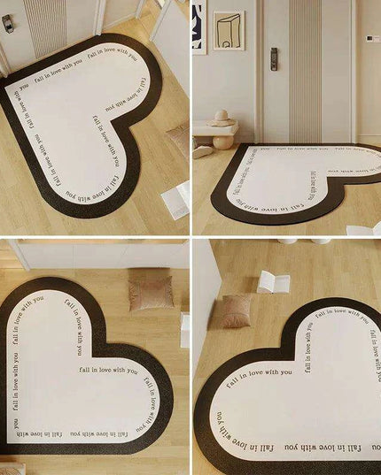 Chic Heart-Shaped Welcome Mat - A Touch of Elegance for Your Home