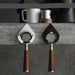 Space-Saving Wall-Mounted Coffee Filter Organizer for Various Portafilter Sizes
