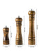 Stylish Wooden Salt and Pepper Grinder Set with Adjustable Ceramic Mechanisms and Elegant Stand