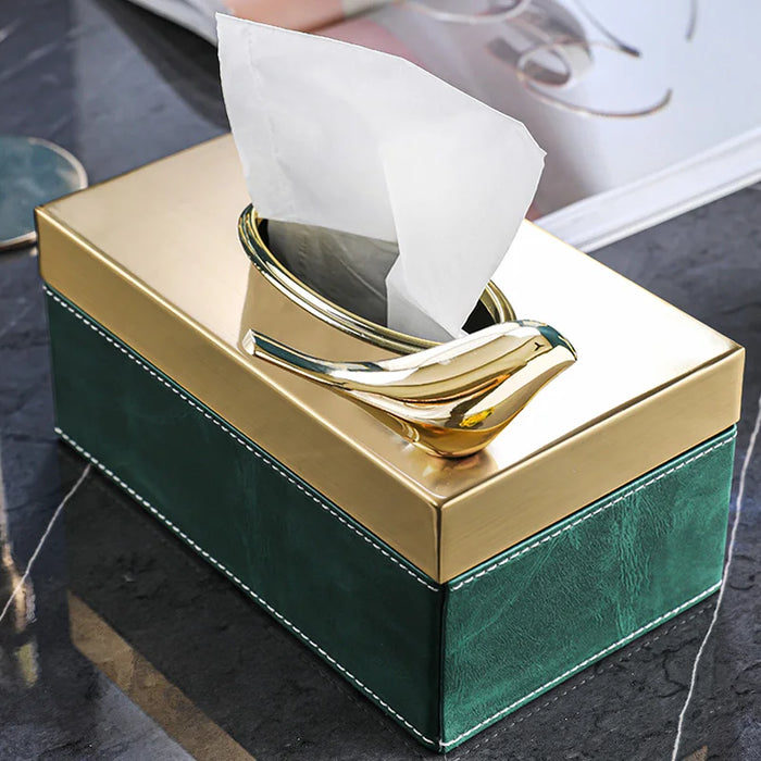 Luxury Leather Paper Storage Solution - Chic Home Decor Essential