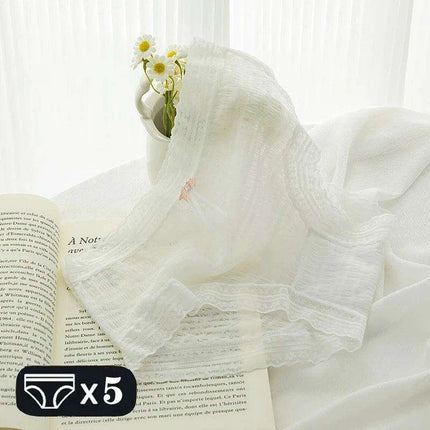 Set of 5 Women's Chic Lace Thong Briefs for Summer Elegance