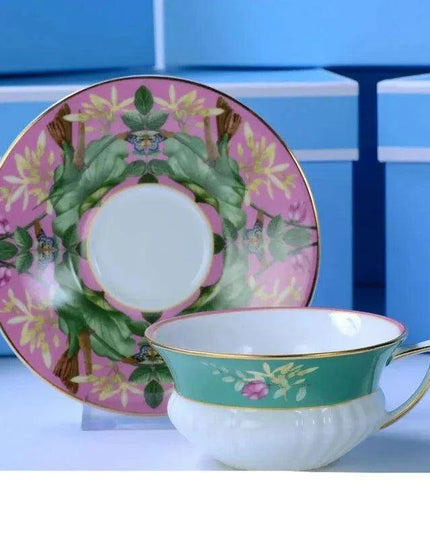 Exquisite Royal Bone China Tea and Coffee Set with 24K Gold Trim - Luxurious Elegant Drinkware Collection